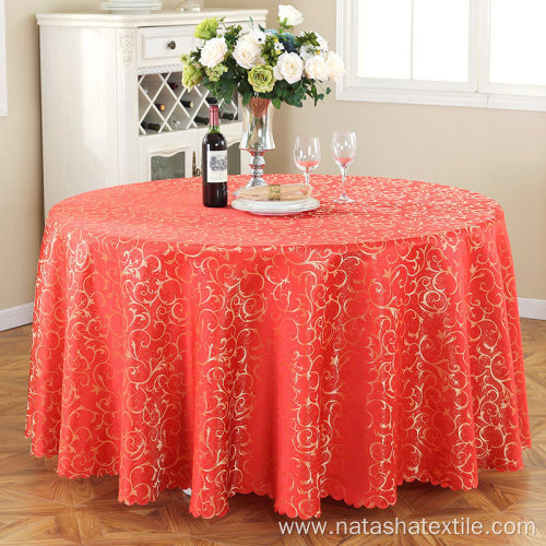 Colored crochet round tablecloth